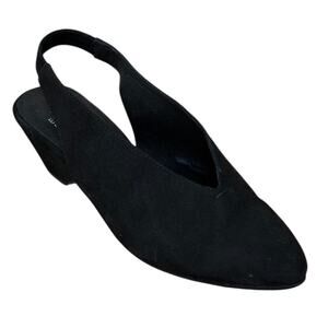 Eileen Fisher Slingback Women 6.5 Black Gatwick Suede Minimalist Pump Classic